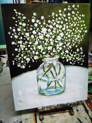 油画《满天星》_油画_满天星_文化_绘画