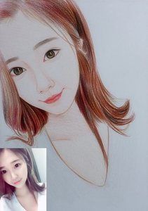 纯手绘素描画像彩铅画定制人物画素描代画头像肖像自画像帮人画画