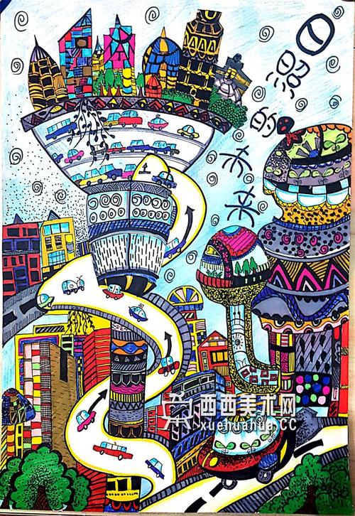 获奖小学生作品赏析日照未来一键升降可折叠楼房