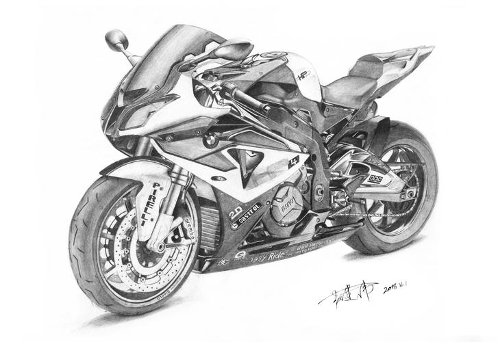 手绘#摩托车#素描#机车#汽车