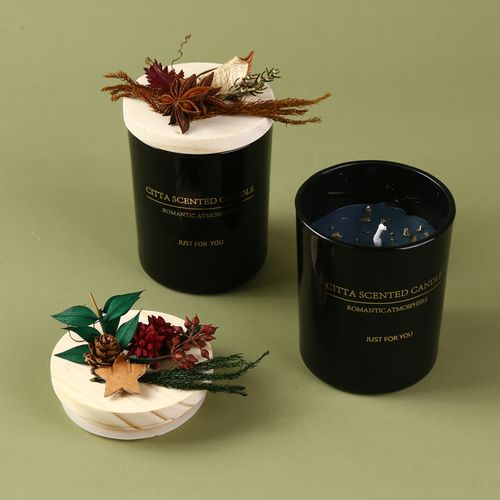 手工干花香薰蜡烛室内持久小众北欧欧安神助香薰礼盒