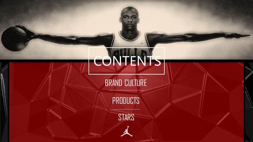 红黑篮球运动品牌jordan乔丹ppt模板