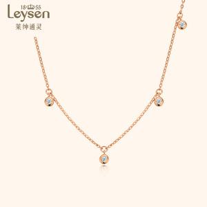 莱绅通灵珠宝 约会通勤时尚项链 18k金钻石吊坠灵动泡泡钻石项链