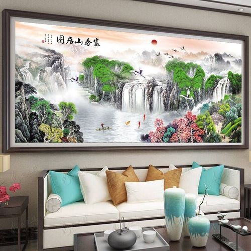 2021最流行的山水头像,适合微信头像玫瑰花 纯手工绣好的十字绣成品富春山居图2021新款客厅山水