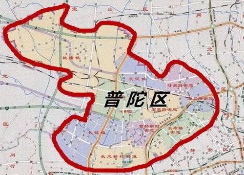 普陀区规划的空间结构为 "一轴两翼"  一轴:武宁创新发展轴 北翼:桃浦