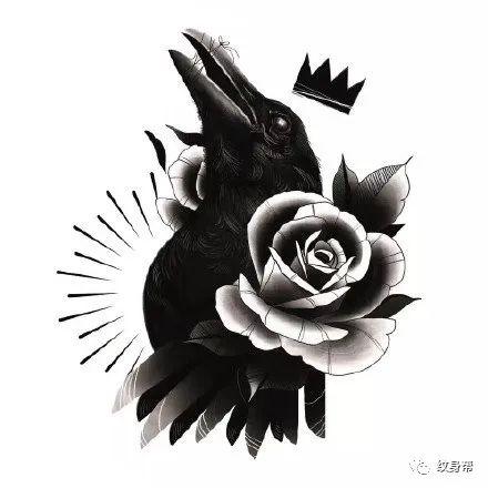 43张oldschool风格的深黑色纹身手稿图案