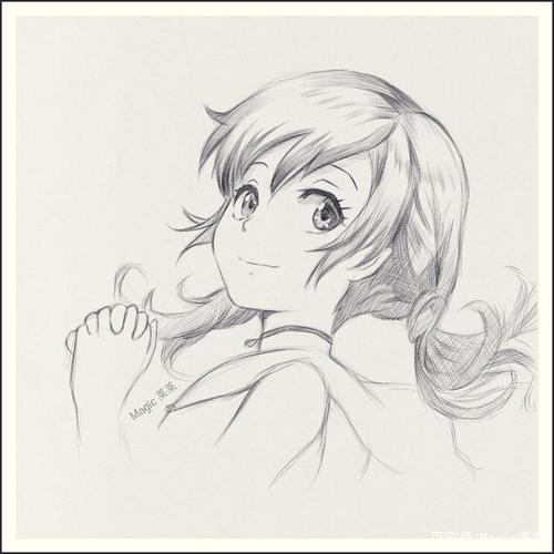 教你用铅笔手绘一张动漫《天气之子》天野阳菜 小清新