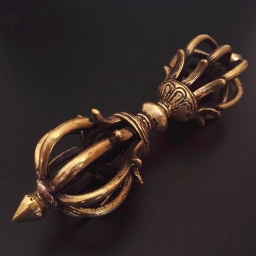 宗教法器,法物黄铜藏饰尼泊尔手工超大号摆件辟邪 金刚杵金刚铃