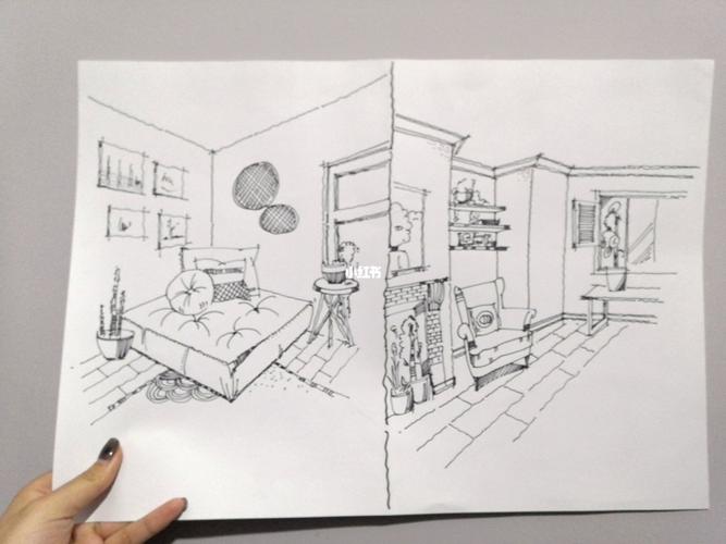 房间一角-写生照片_写生_绘画_文化_绘画