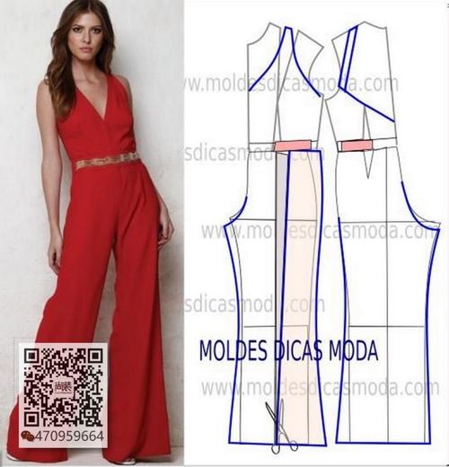 服装裤子制版连体裤制版及款式示例图片