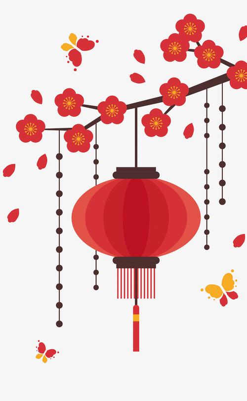 关键词 : 卡通手绘,红色,美丽的梅花,花朵,灯笼,动漫动画
