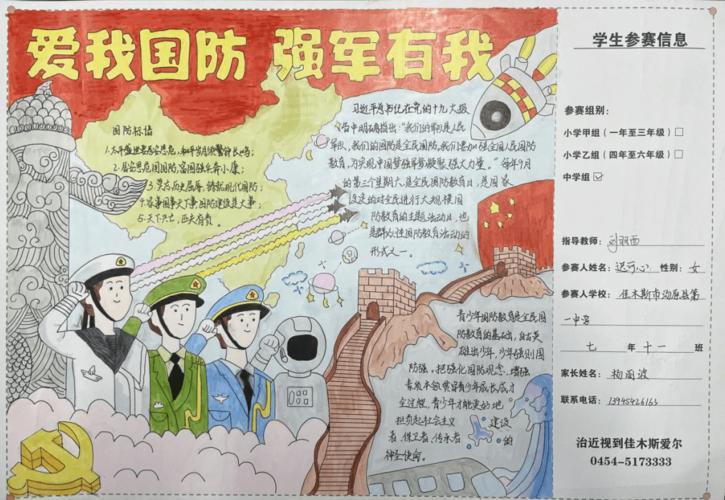 展示!"爱我国防 强军有我"手抄报优秀作品展(三)