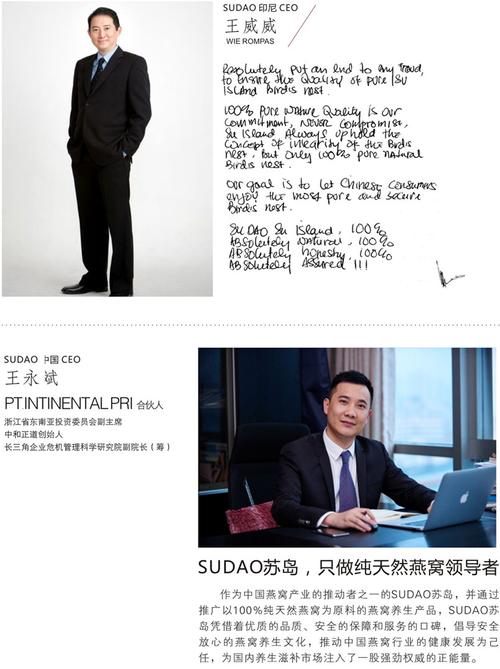 苏岛燕窝印尼ceo王威威,中国ceo王永斌人物介绍