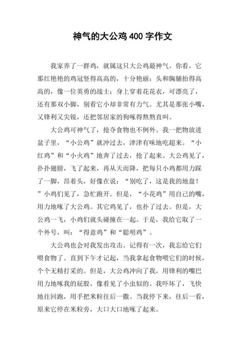 神气的大公鸡400字作文