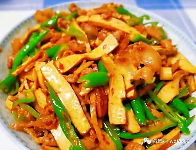 大厨分享家常菜青椒肉丝炒香干的做法青椒爽脆肉丝嫩滑