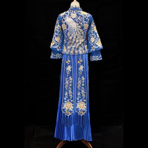 抖音秀禾服2019新款中式秀禾新娘礼服中国凤古装秀禾服女秀禾服