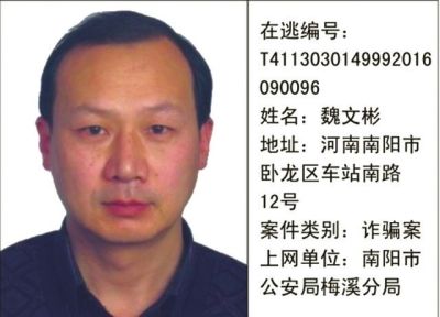 南阳市公安局通缉令(第一批)