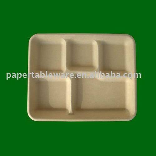 high quality 5 compartment pulp paper tray for food&fruit