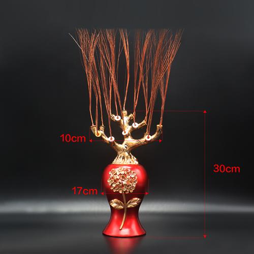 diy手工珍珠发财树摆件底坐铜线编织装饰品铜丝摆件