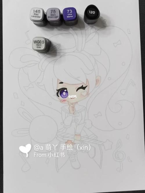 迷你世界号手妮塔画画的日常儿童简笔画教程_绘画_迷你世界_马克笔