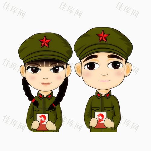 结婚 卡通 人物 军人 结婚证 可爱夫妻 我们结婚了 结婚照