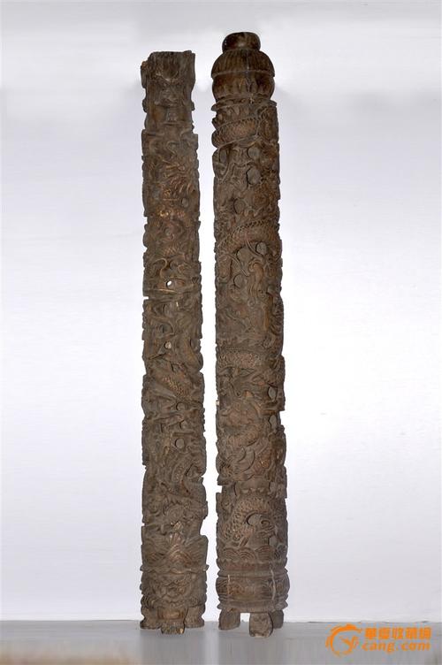 清朝大型空雕龙雕龙柱出售 [楠木] 编号1218618