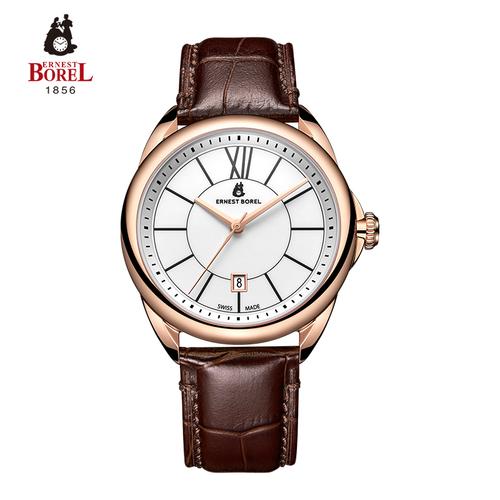 ernestborel依波路瑞士正品永恒系列皮表带石英情侣手表男女手表视频