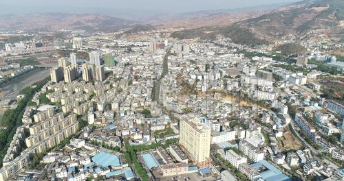 航拍临沧市云县县城