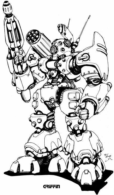 机甲风暴- 日本studio nue机器人robot手绘原画黑白