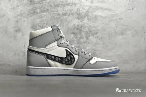 aj1联名迪奥diorxairjordanhighog乔丹高帮白灰篮球鞋cn8607002