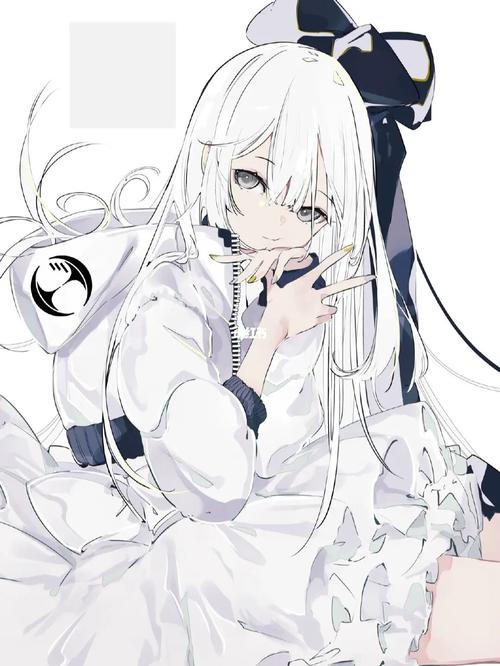 插画赏析丨超喜欢这样的二次元银发女生_插画_绘画_动漫_素材_动漫