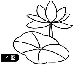 简笔画大全 植物简笔画 美丽简单的荷花简笔画图片 最新荷叶简笔画