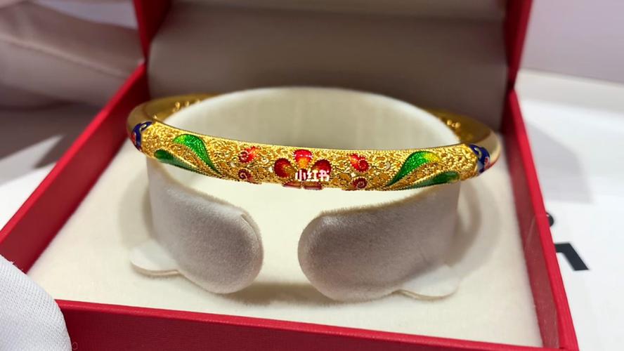 古法黄金珐琅手镯_珐琅手镯_黄金_时尚_配饰