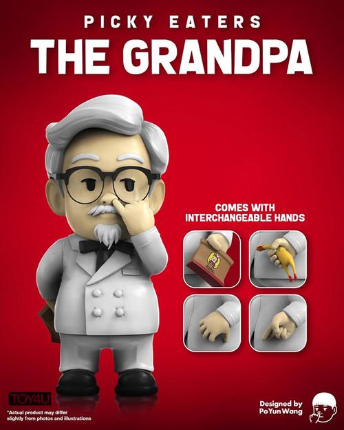 toy4u预售mightyjaxxpickyeaters肯德基爷爷潮玩手办