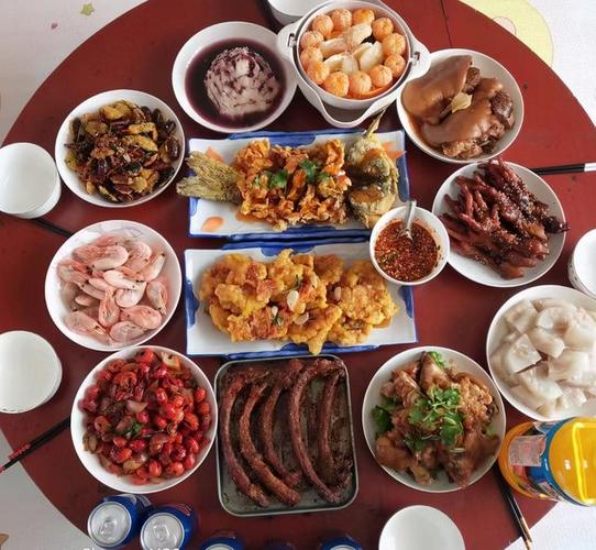 晒朋友圈10家年夜饭,南方北方差距真大,特想去第9家过年!