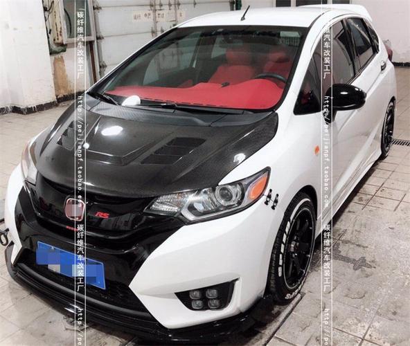 本田19款3代飞度jazzfitgk5改装开孔碳纤维机汽车包围