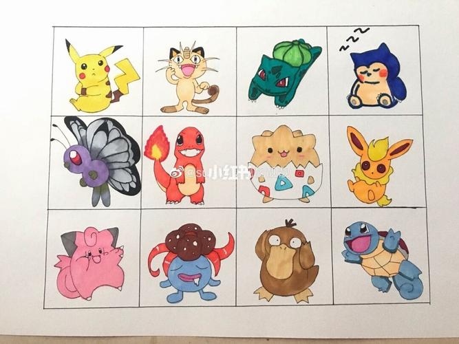 神奇宝贝简笔画_简笔画_童年_神奇宝贝_文化_绘画