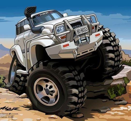 歪果仁们的大脑洞的手绘越野车