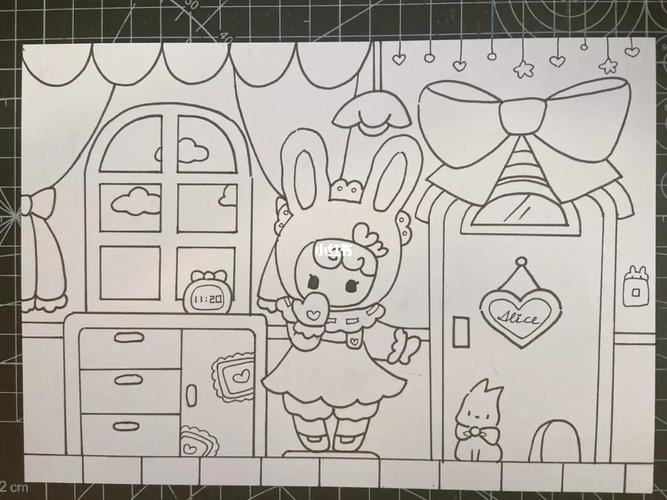 儿童房女孩的房间儿童画简笔画兔子女孩手绘_儿童画_手绘_儿童房_兔子