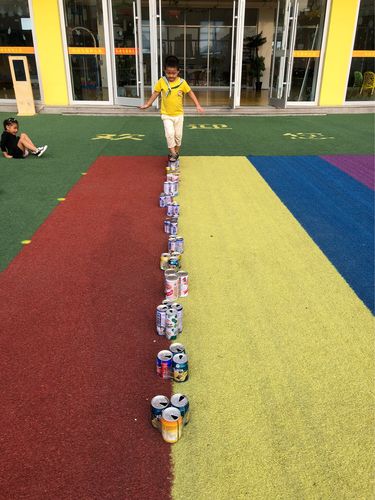 游戏目标:   1,培养幼儿的平衡能力;   2,培养幼儿敢于一个人走平衡