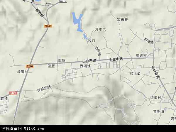 中国广东省韶关市武江区西河镇地图(卫星地图)