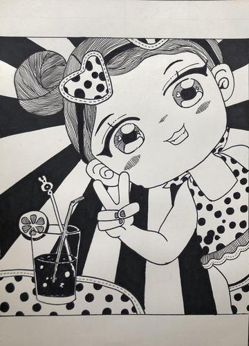过年闲下来画了两幅线描画