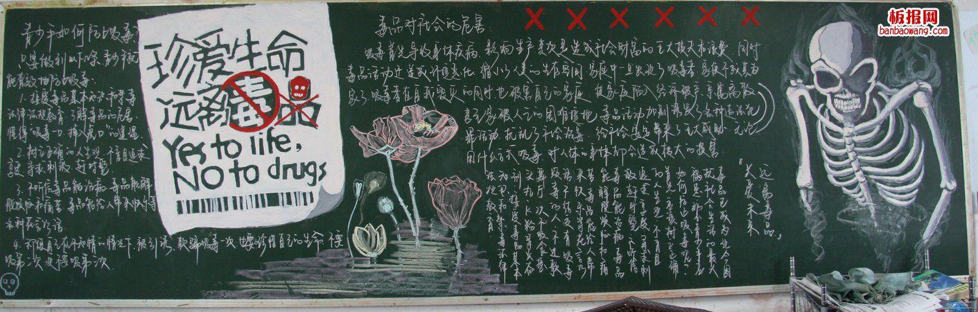 创意禁毒黑板报