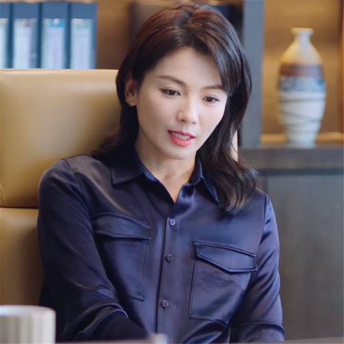 星辰大海刘涛简爱同款紫色翻领口袋单排扣衬衫外套百搭气质上衣女