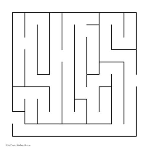 迷宫图片(低难度)[6p]_字符图形简笔画(涂色图片)