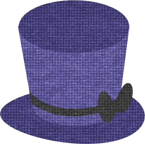 可爱卡通蓝色插画手绘彩色时装平面png素材礼帽