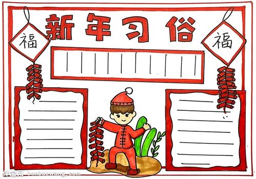 新年习俗手抄报怎么画
