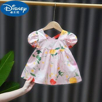 迪士尼夏季新款小孩子一岁女宝宝夏装裙子2021女童连衣裙洋气小女孩