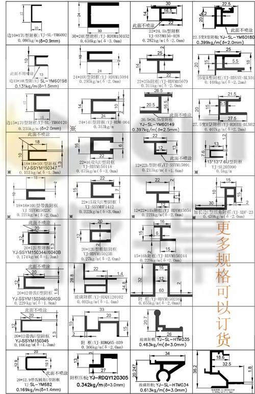 现货销售 铝型材 玻璃幕墙附框 玻璃幕墙铝型材 幕墙配件