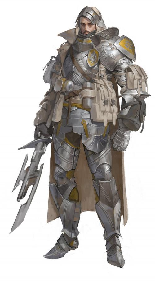 质感细腻的角色设计,个性复古盔甲元素混合画风